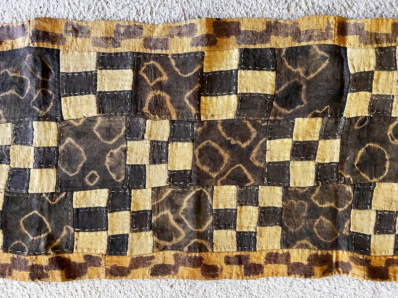 Vintage African Raffia Kuba Cloth in Excellent Condition - with Maker's Needle! gallery