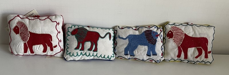 African Tribal Handmade By Women Nyangambe Embroidery Project Zimbabwe 4 Pillows