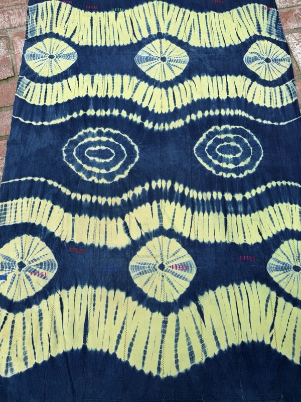Vintage African Indigo Baule Tie Dye Mudcloth 59” L x 40” W Textile | No. 143 gallery