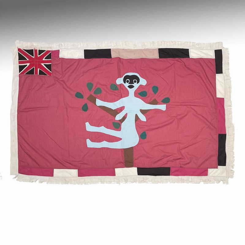 FRANKAA ASAFO MILITARY WARRIOR FLAG COTTON APPLIQUE FANTE GHANA WEST AFRICA