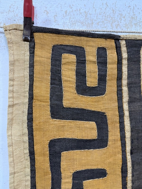 Vintage Gorgeous Hand Woven African Raffia Congo Cloth Textile Runner 162x60 Cm gallery