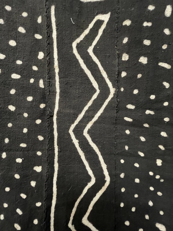 Ebony Black Bogolan Mali Mud Cloth Segou Design African Black and White Cotton gallery