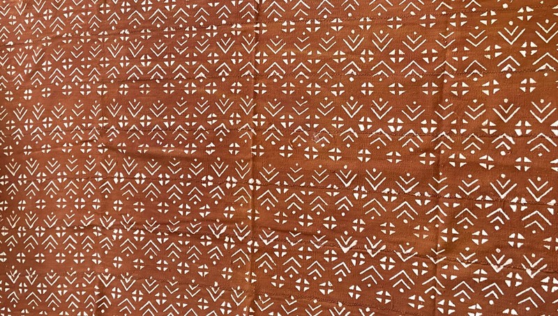 Superb Brown & White African Bogolan Mud Cloth Textile 37 " by 68 " gallery