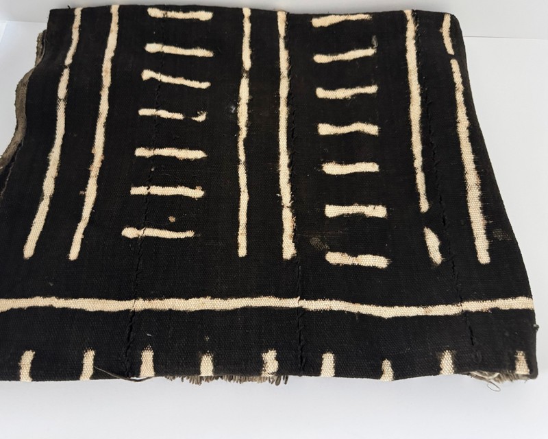 Vintage African Mudcloth, Cotton, Mali, Dk Brown, Atisan Made, Decor, 54 x34" gallery