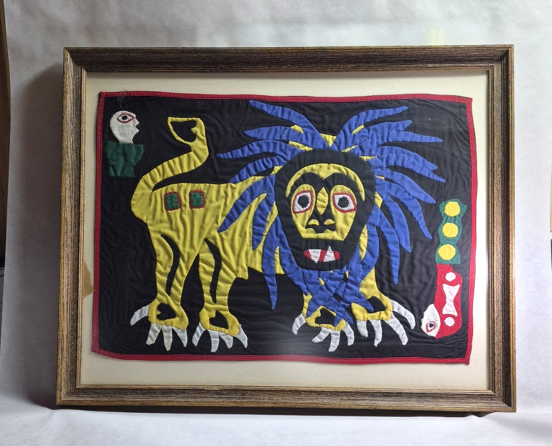 Fon Applique Cloth 24 x 17″ From Kingdom of Dahomey African Art Frame 28×22″