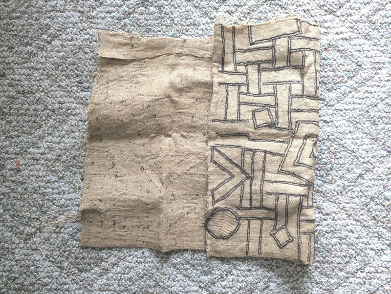 AFRICAN KUBA RAFFIA CLOTH HANDMADE PANEL TEXTILE CURRENCY KASSAI SHOOWA DR CONGO gallery