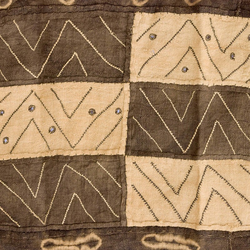 Kuba Handwoven Embroidered Raffia Textile Congo 43 x 13 Inch
