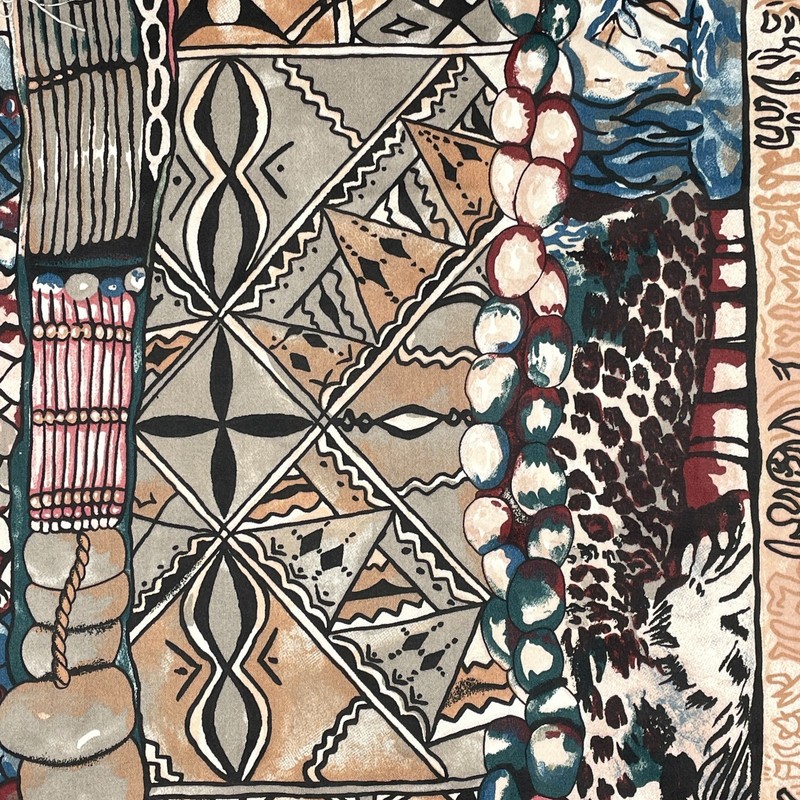 African Mudcloth Textile Fabric Tribal Cotton 56" x 1 yd 28" Printed In England gallery