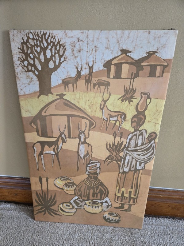 West African Mud Cloth Framed 44″ X 27″