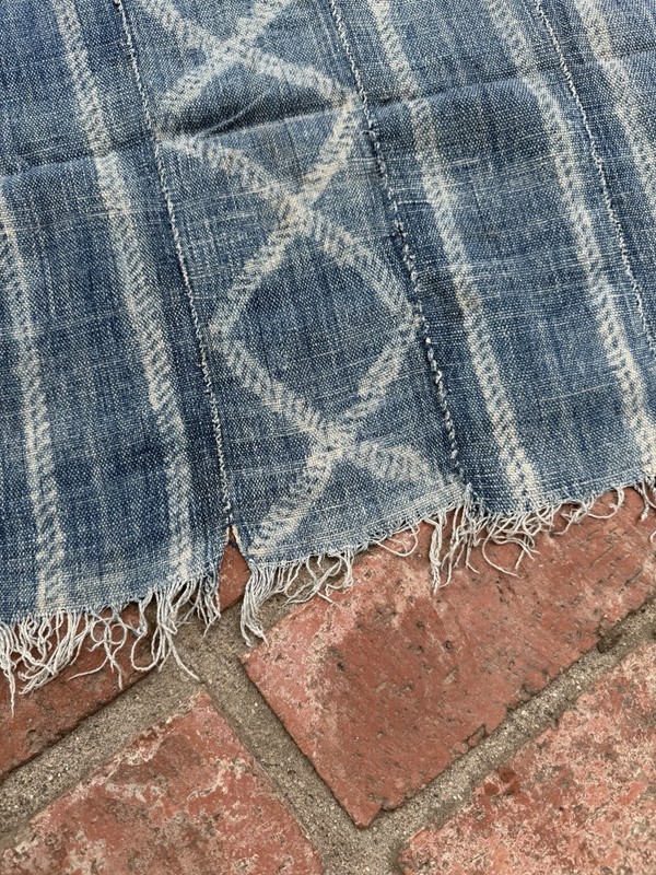 Vintage African Indigo Denim Shibori Stripe Mudcloth | No. 71 gallery