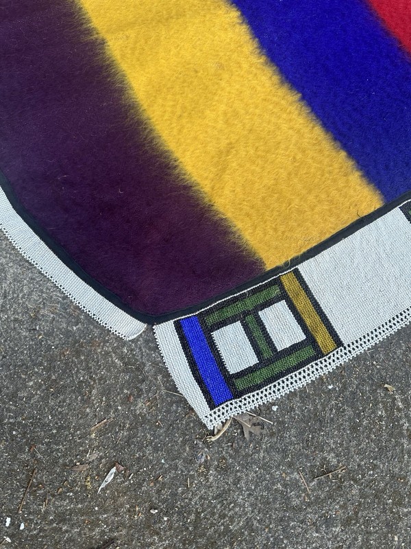 Antique African Ndebele Hand Beaded Traditional Blanket South Africa Hand Woven gallery
