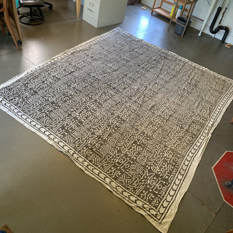 African Textile Art Cloth | Geometric Pattern | 8 x 7 feet gallery
