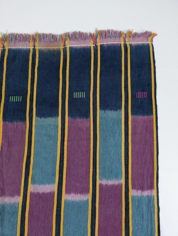 Vintage Traditional African Style Handwoven Ikat Pattern Textile 57x42in gallery