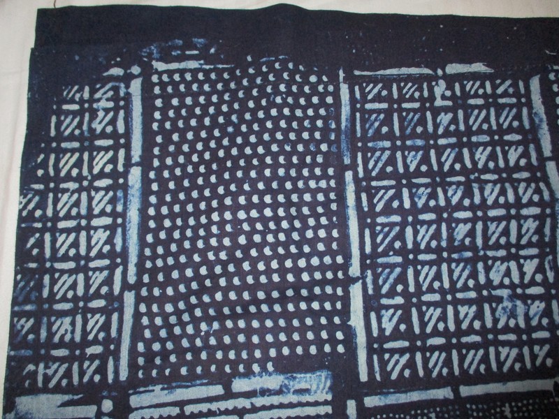 VTG Mud Cloth Bogolanfini Fabric from Mali Africa -Indigo Cotton- 66 X 64" gallery