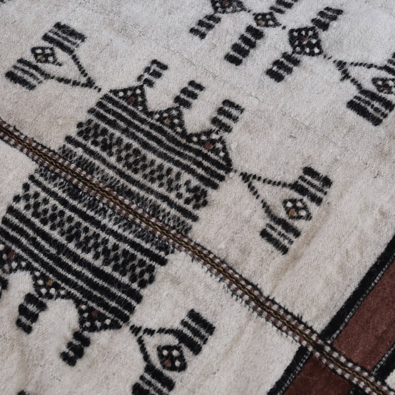 Vintage Beautiful Hand Woven Traditional African Mali Fulani Blanket 46" x 80" gallery