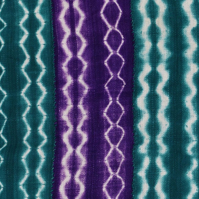 Purple and Green Yoruba Tie-Dyed Textile Nigeria 63×38 inch