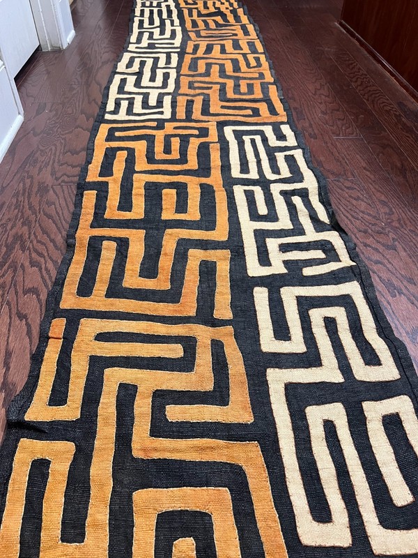 genuine 10 feet African (Congo) Kuba Raffia cloth fabric, natural woven handmade gallery