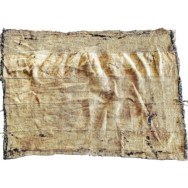 African Malia Traditional Mud Cloth Textile Wall Hanging Signed 36x27" gallery
