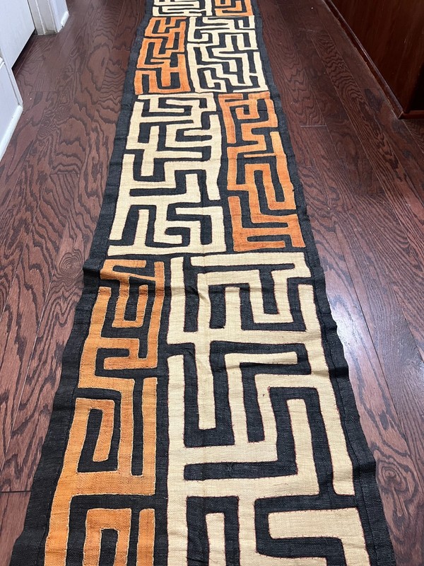 genuine 10 feet African (Congo) Kuba Raffia cloth fabric, natural woven handmade gallery