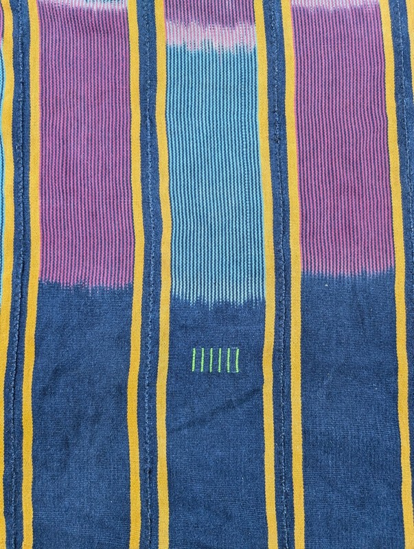 Vintage Traditional African Style Handwoven Ikat Pattern Textile 57x42in gallery