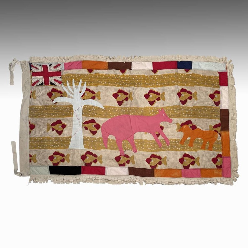 FRANKAA ASAFO MILITARY WARRIOR FLAG COTTON APPLIQUE FANTE GHANA WEST AFRICA