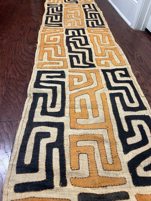 genuine 10 feet African (Congo) Kuba Raffia cloth fabric, natural woven handmade gallery