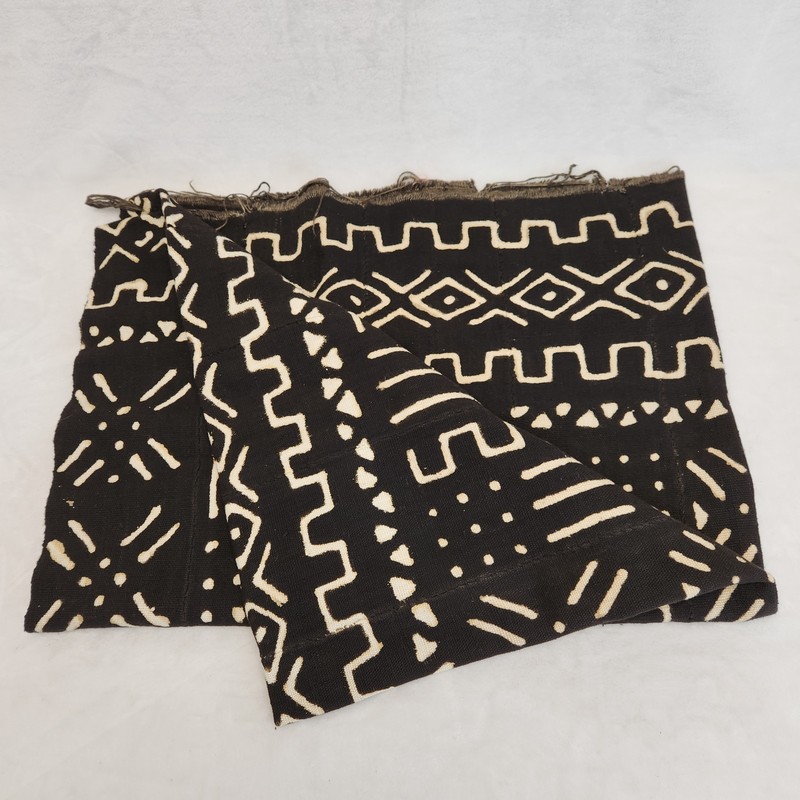Vintage Authentic African Mudcloth Blanket Mali Hand Woven Bogolanfini Tapestry