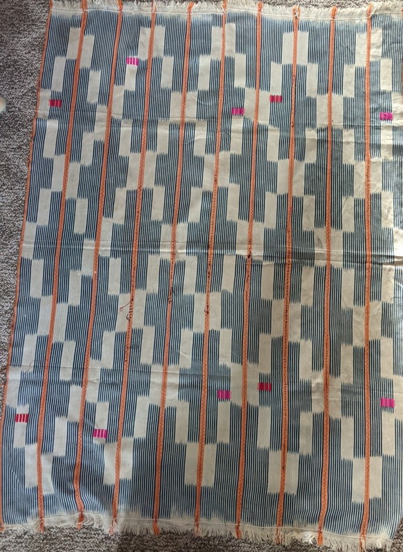 AFRICAN ORIGINAL HANDMADE COTTON TEXTILE STRIP WOVEN FABRIC WRAP SKIRT CLOTHING gallery