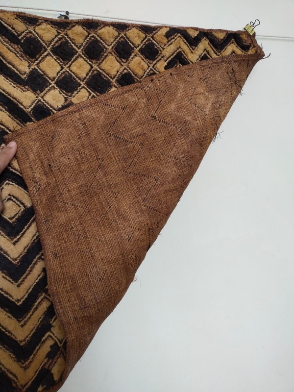 Vintage Kuba Cloth Raffia Textile Traditional African woven Tribal Congo item894 gallery