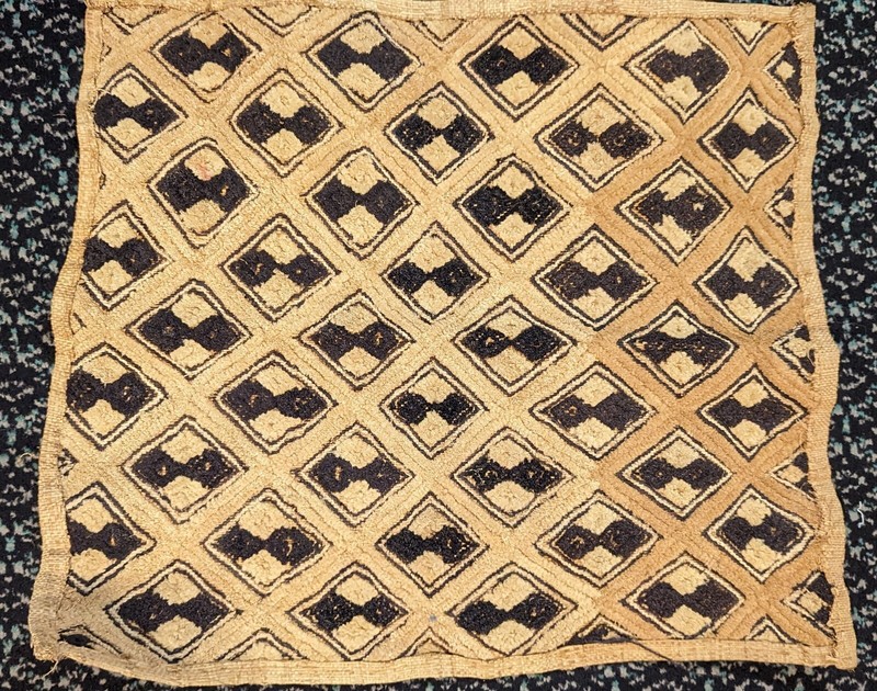 AFRICAN ORIGINAL KUBA RAFFIA CLOTH PANEL TEXTILE CURRENCY KASSAI SHOOWA DR CONGO