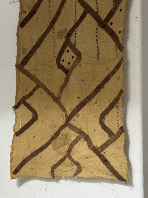 Antique Kuba Cloth African Congo Raffia Textile Tribal Art – Brown 23” x 192”