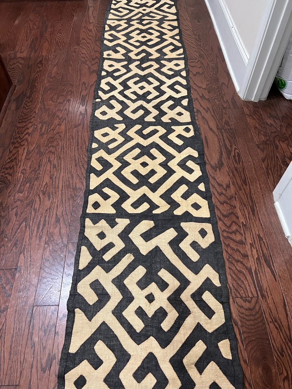 genuine 10 feet African (Congo) Kuba Raffia cloth fabric, natural woven handmade