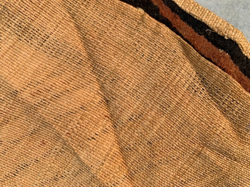2x2 Antique African Kuba Showa Cloth Raffia Handmade Textile Natural Woven gallery