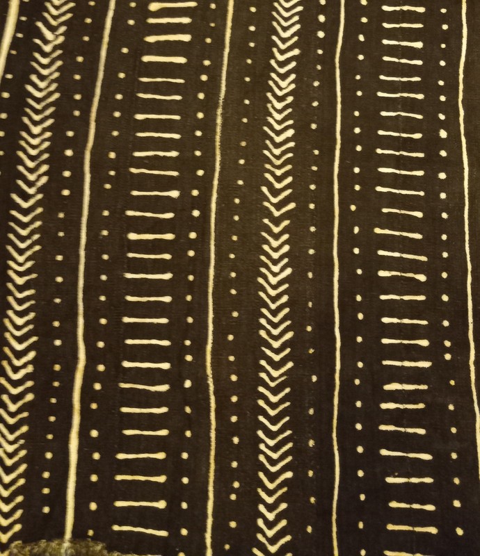 Vintage Bogolanfini Brown African Mud Cloth Cotton Mali Fabric 32" x 45" gallery