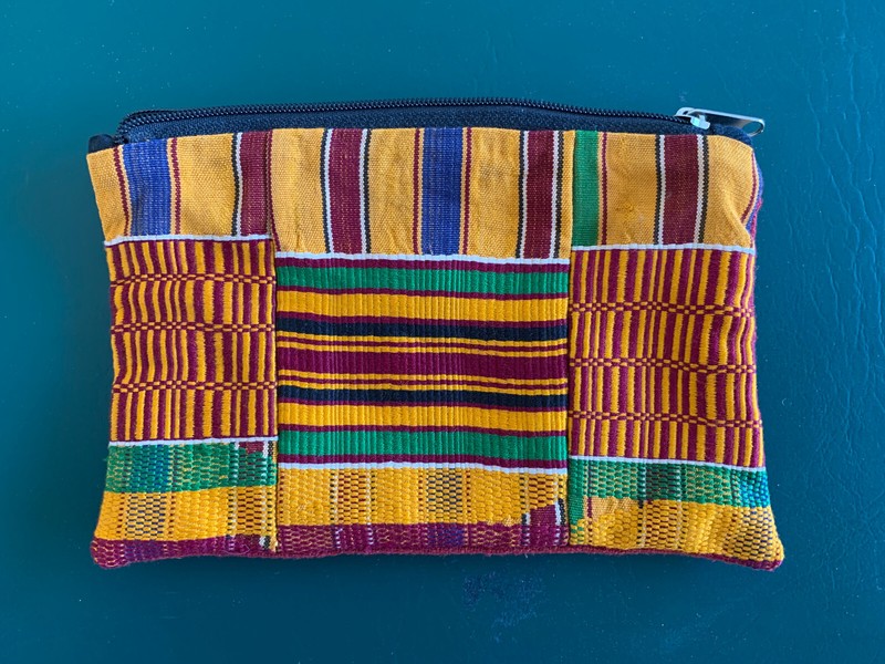 Kente cloth zipped pocket from Museum of African Art unused 6 1/2″ x 4 1/2″