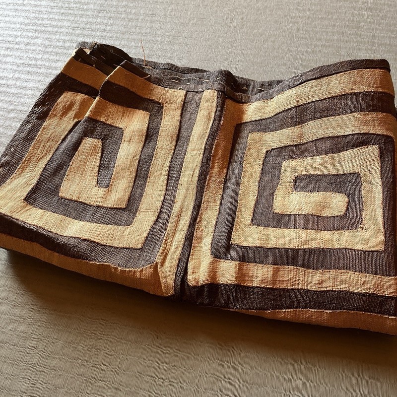 Vintage Kuba Long Raffia Textile Traditional African Tribal Woven Congo 74"x24" gallery