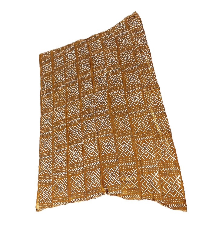 # 7225 Malian Brown & White Mud Cloth Textile 62" H by 44" w gallery