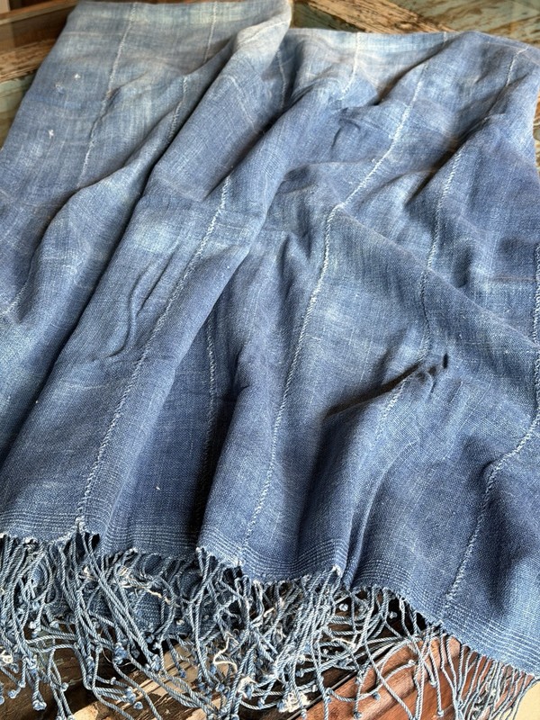 Vintage African Indigo Denim Mossi Mudcloth 67”L x 46” W | No. 72 gallery