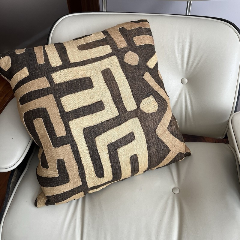 African Kuba Cloth Pillow Cover w/ Insert