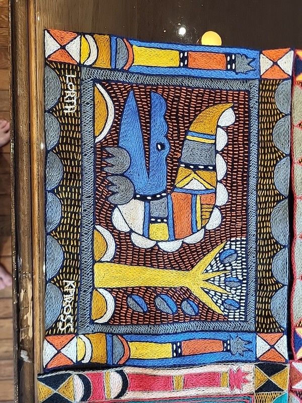 4 Kaross South African Art Embroidered Placemats Tapestry