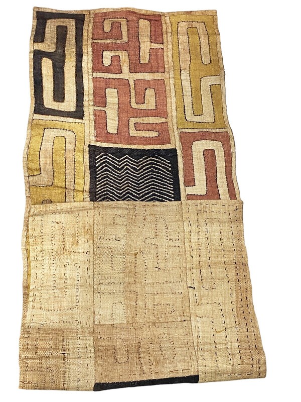 #5647 Superb African Kuba Cloth Raffia /Textile Zaire 51" by 18" gallery