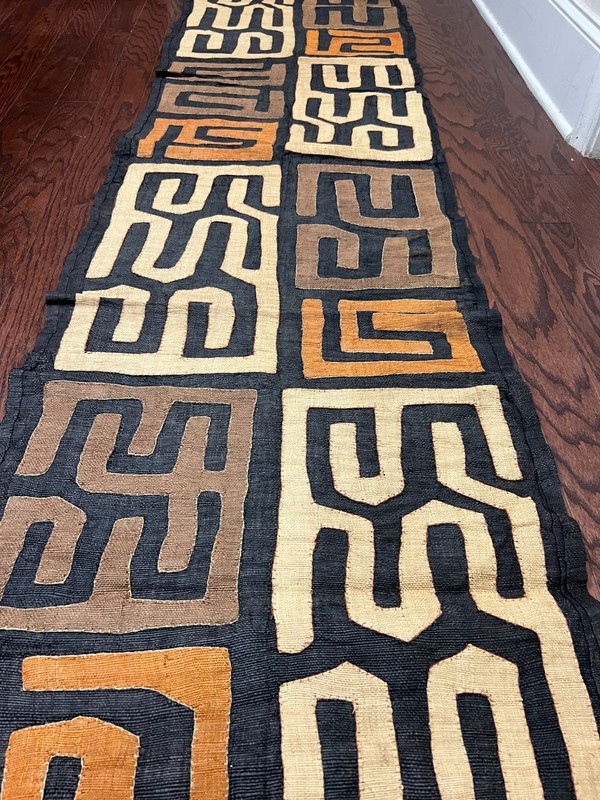 genuine 10 feet African (Congo) Kuba Raffia cloth fabric, natural woven handmade gallery