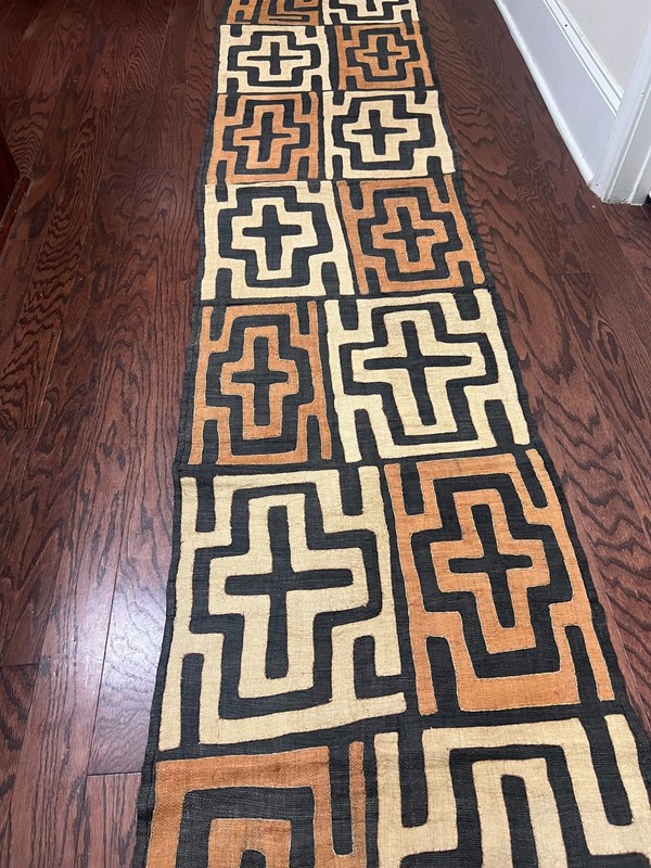 genuine 10 feet African (Congo) Kuba Raffia cloth fabric, natural woven handmade gallery