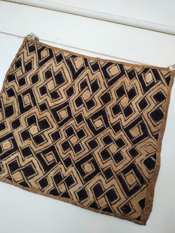 Vintage woven Kuba Cloth Raffia Textile Traditional African Congo item 624 gallery