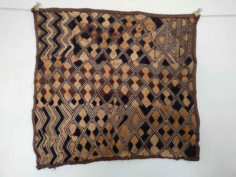 vintage Kuba Cloth Raffia Textile Traditional African Tribal Congo item893