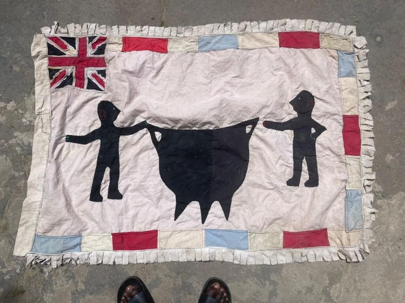 FRANKAA ASAFO MILITARY WARRIOR FLAG COTTON APPLIQUE FANTE GHANA WEST AFRICA gallery