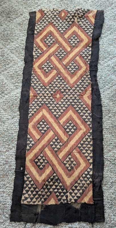 VERY RARE AFRICAN M’BUTI PYGMY NATIVE PAINTING TEXTILE BARK LOIN CLOTH DR CONGO