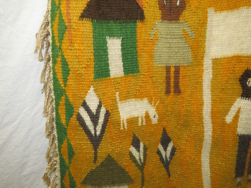 African Tapestry Thabana Li Mele, Lesotho - Wall Hanging - Happy Family Mohair gallery