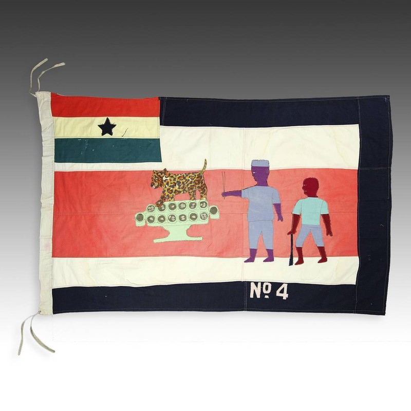 FRANKAA ASAFO MILITARY WARRIOR FLAG COTTON APPLIQUE FANTE GHANA WEST AFRICA