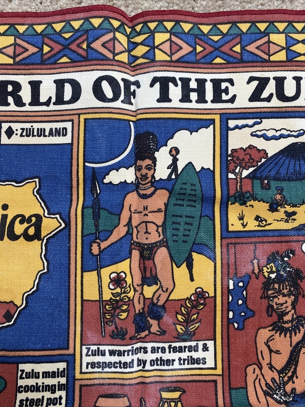 Vintage World Of The Zulu Wall Hanging Dish Towel 17”x22” gallery